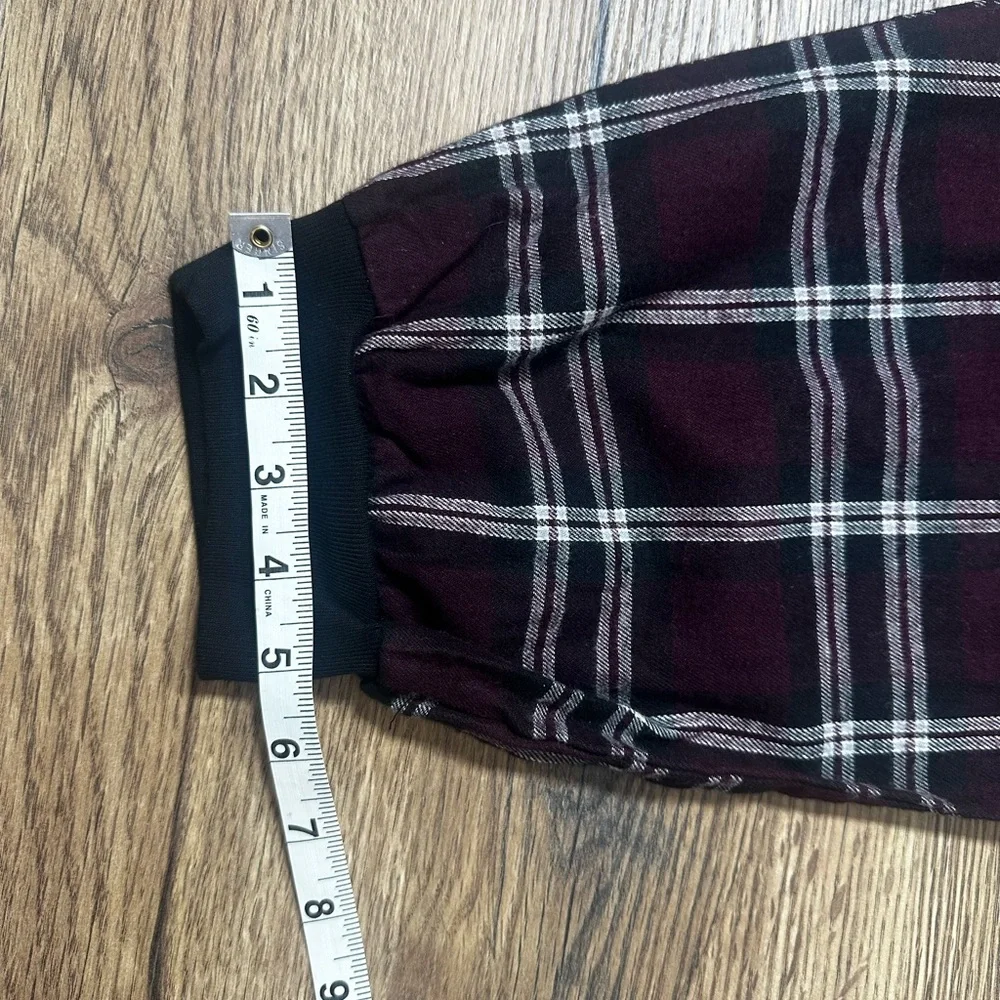 St. John's Bay Mens XL Lounge Pajama Pants Burgundy/White Plaid Elastic Waist - Picture 3 of 13